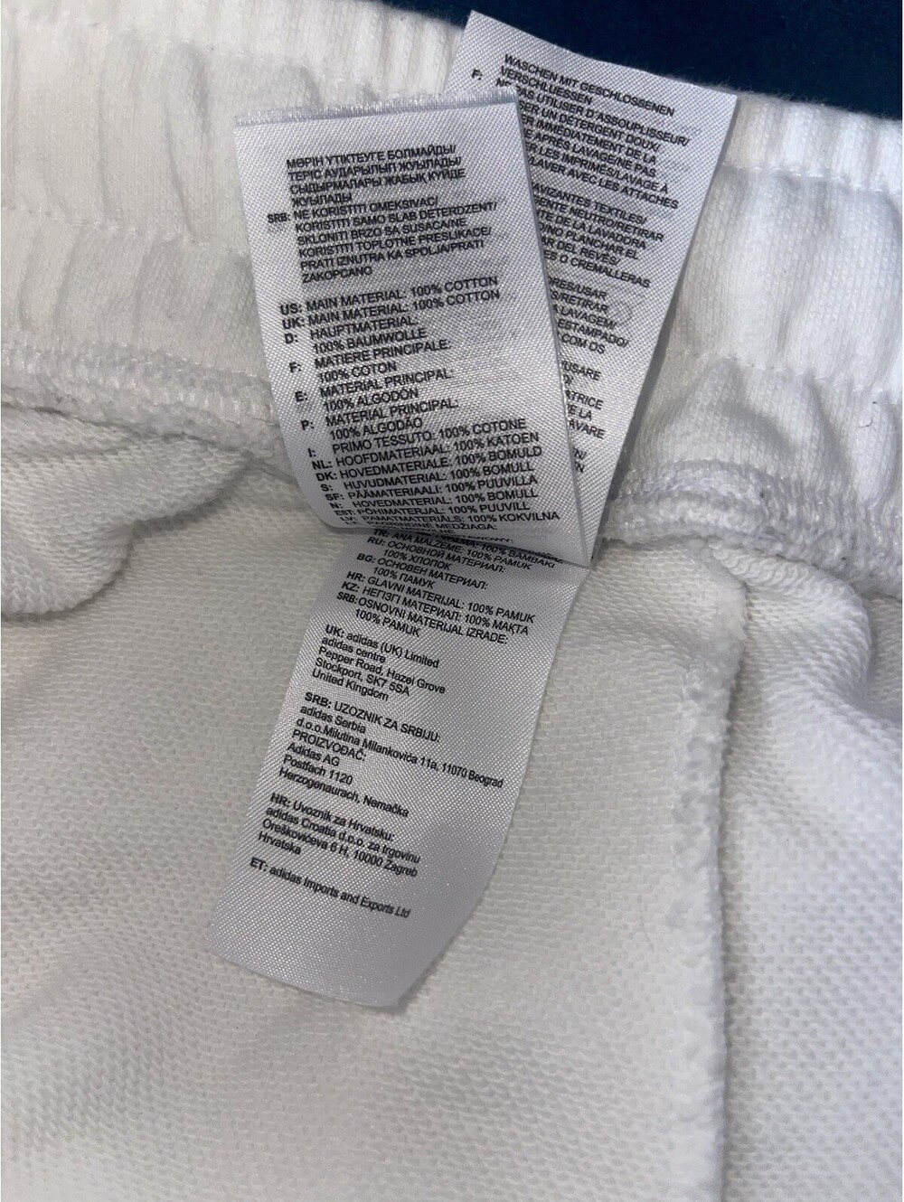 Adidas x Stella McCartney Sweatpants L White Drawstrings Logo Women Pockets FLAW - Picture 15 of 15